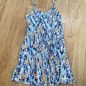 Express neon colors fit and flare dress